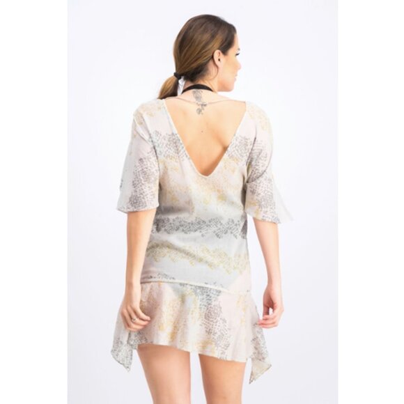 NWT Vix by Paula Hermanny Angel Print Caftan Swimsuit Coverup Sz. M - Picture 2 of 3